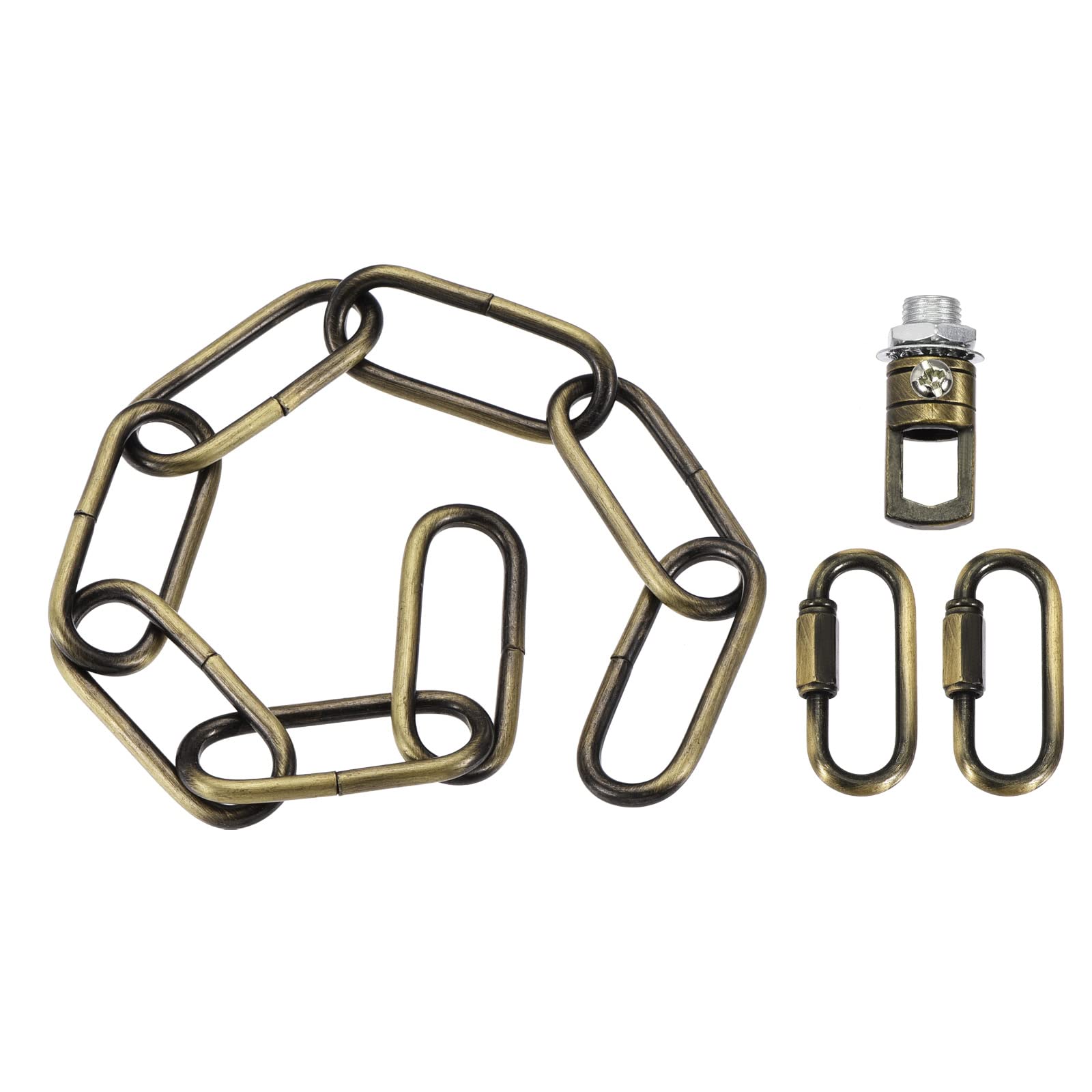 YOKIVE 12-Inch Bronze Pendant Light Fixture Chain Set - 4mm Thick Chandelier Hanging Links with Connector Hooks Ring - Perfect for Ceiling Lights, Lamps & Home Decor - Ideal for Dining Rooms, Bedrooms, and Living Room Lighting Fixtures