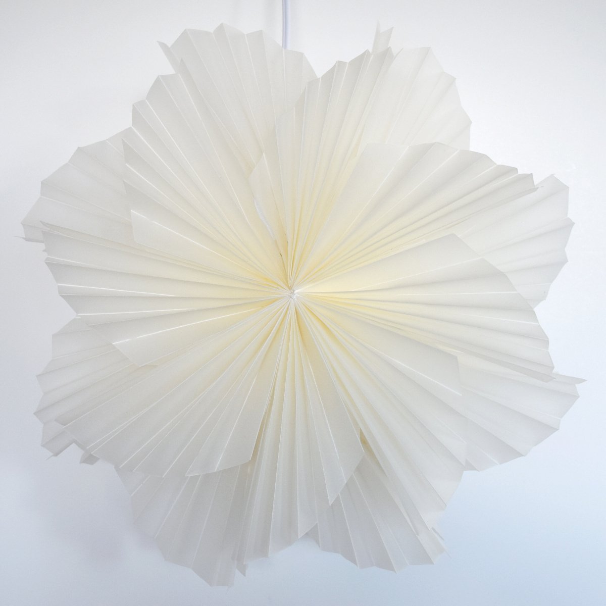 24 Inch White Glacier Snowflake Star Lantern with Pizzelle Design - Perfect for Christmas Decor, Winter Weddings, Holiday Parties & Home Decoration - Ideal for Indoor/Outdoor Seasonal Displays