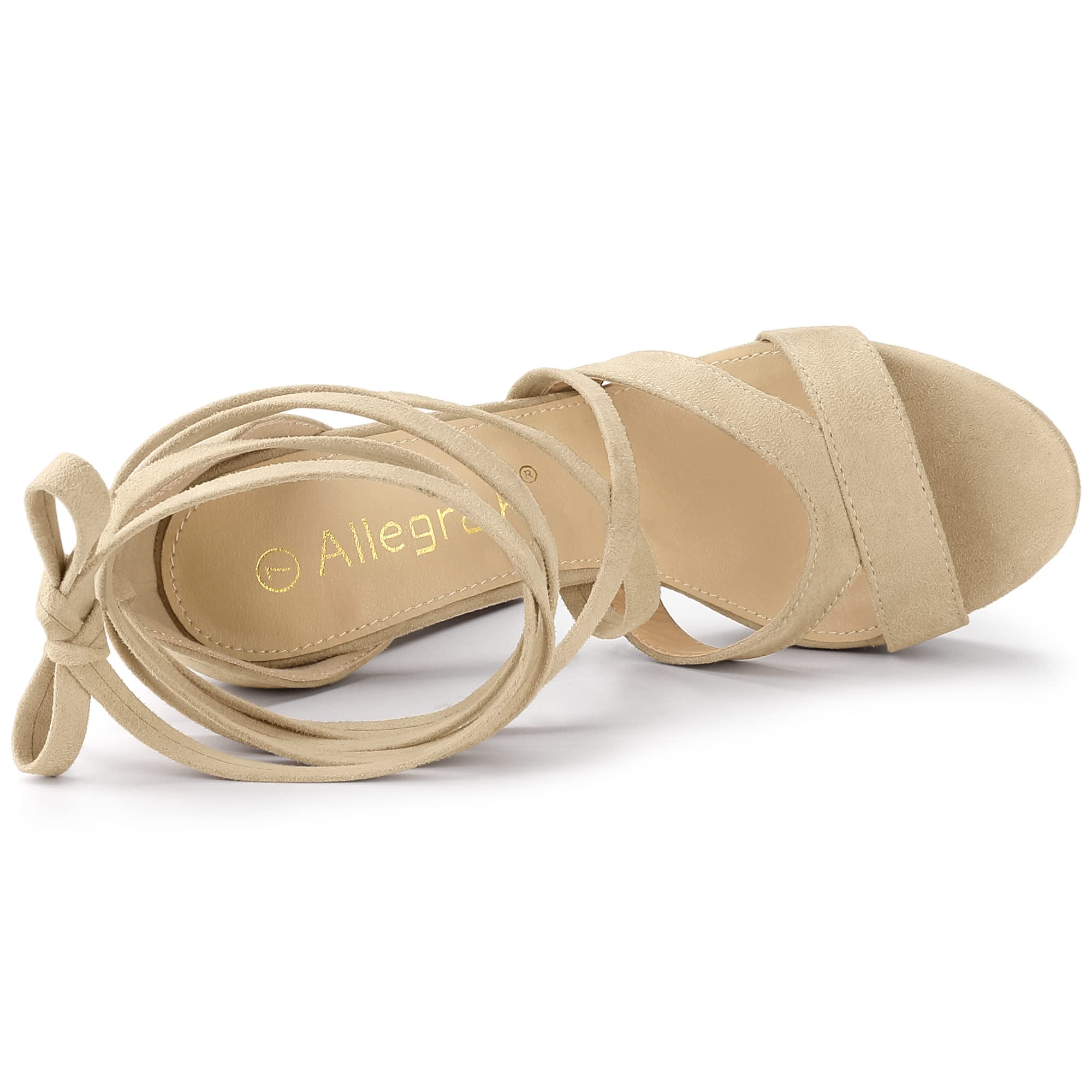 Allegra K Women's Chunky High Heel Lace-Up Platform Sandals - Stylish Summer Wedge Shoes for Parties, Weddings & Date Nights
