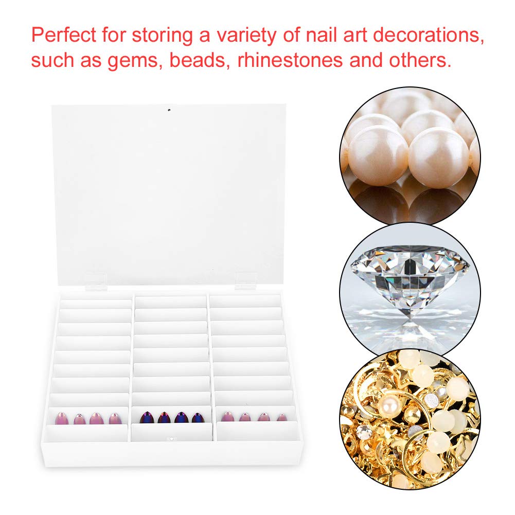 Premium Empty Nail Tips Storage Box - White Nail Art Decoration Container & Fake Nail Display Case for Salon, DIY Manicure, and Professional Nail Artists