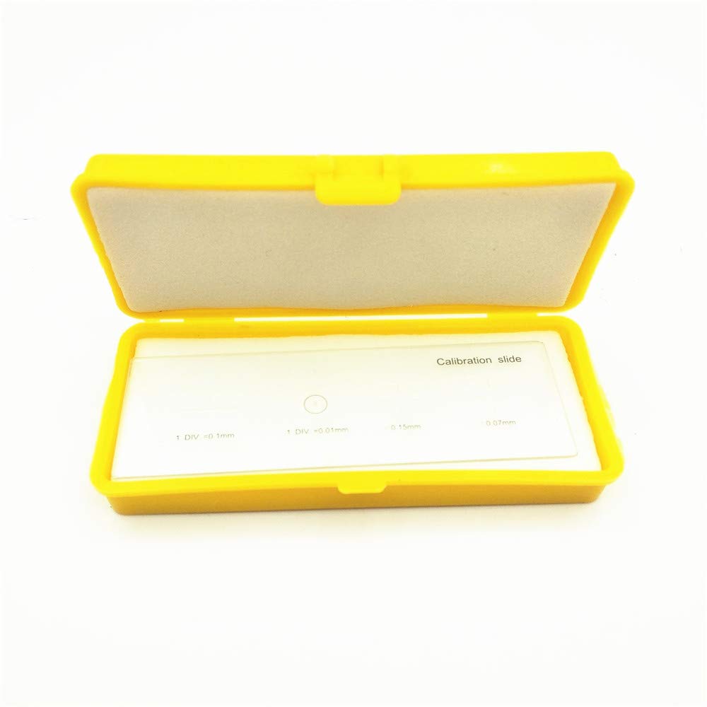 Precision Microscope Stage Micrometer Calibration Slide - 4-Scale 0.01mm Multifunctional Reticle Ruler for Lab & Research | Ideal for Microscope Calibration, Cell Measurement & Scientific Experiments
