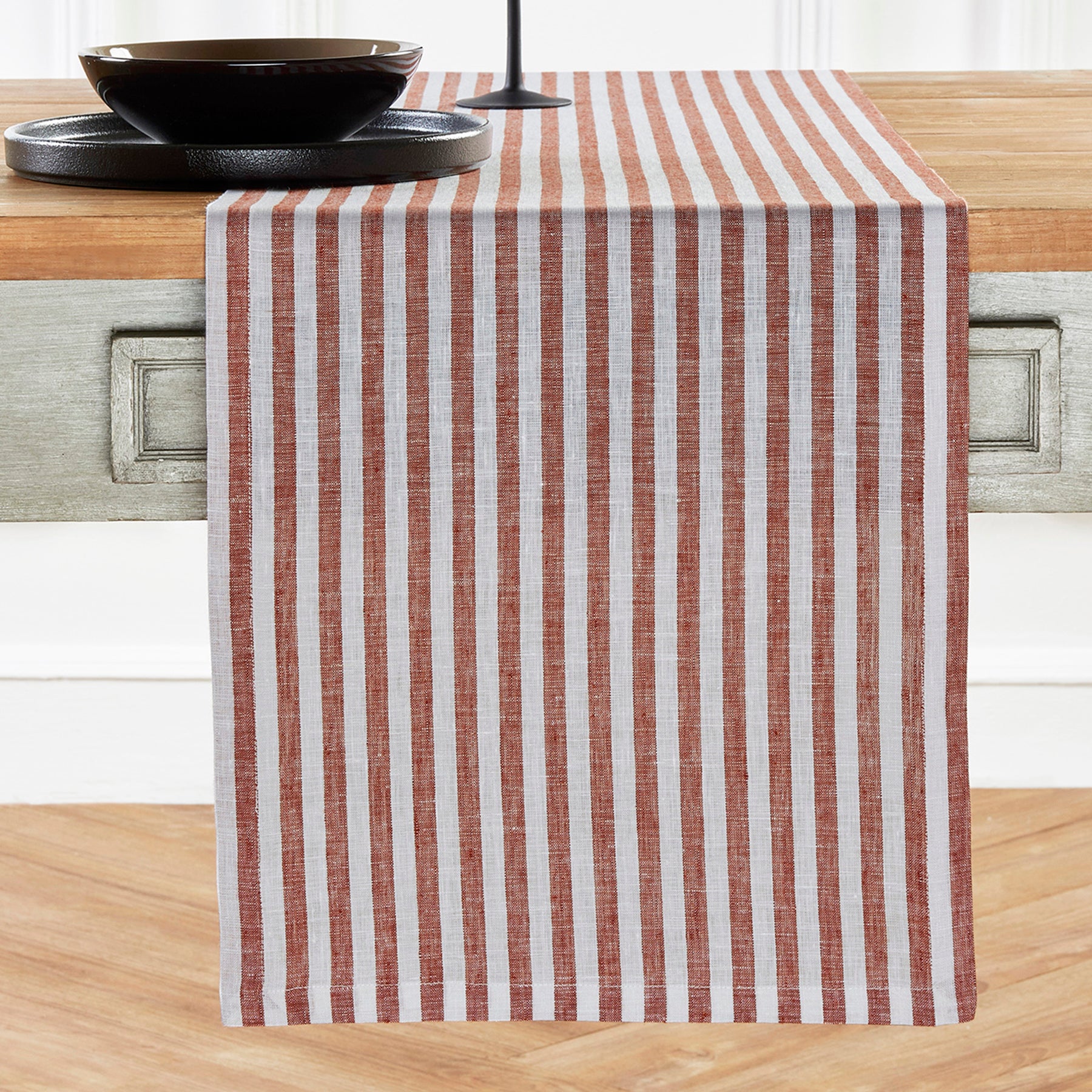 Cinnamon and White Amalfi Stripe