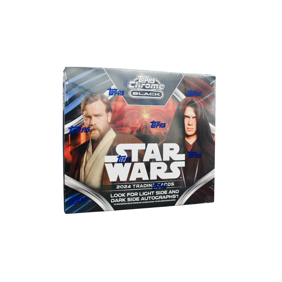 Topps Star Wars Chrome Black 2024 Trading Cards - Limited Edition Collectible Cards for Star Wars Fans - Perfect for Display, Trading, and Gifting