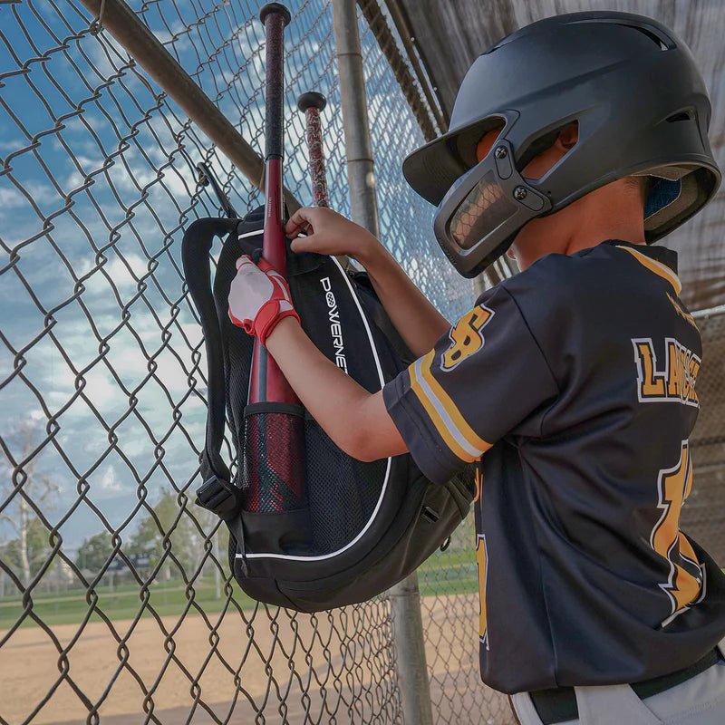 PowerNet Youth Starter Backpack - Dual Baseball Bat & Cleat Carrier for Kids | Perfect for Little League Practice & Games