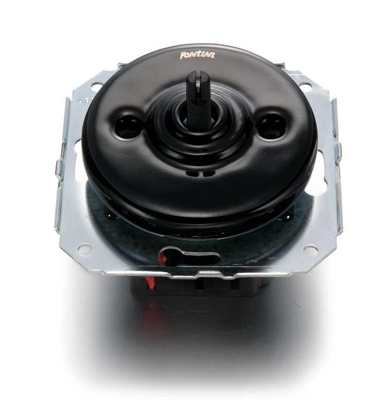 Black Porcelain Rotary Switch (Staircase) Without Knob - Durable & Stylish Light Switch for Homes, Offices, and Commercial Spaces