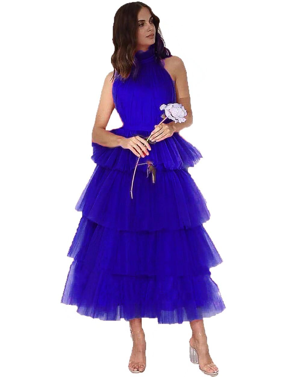 Elegant Women's Halter Homecoming Dress Tiered Tulle Prom Gown A-Line Evening Party Dress for Formal Events & Special Occasions