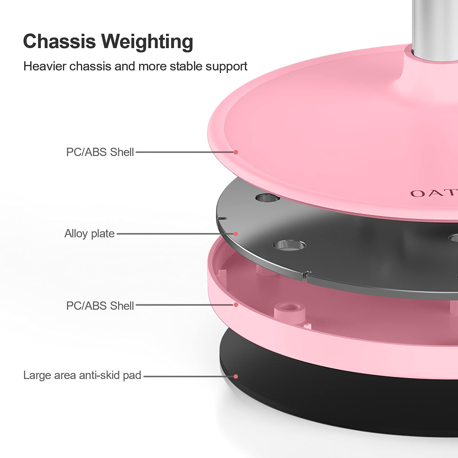 OATSBASF Adjustable Cute Chat Stand - Kawaii Phone Holder for Desk, Recording & Video Calls - Compatible with iPhone & All Smartphones (Pink) | Perfect for Home Office, TikTok Videos & Online Meetings