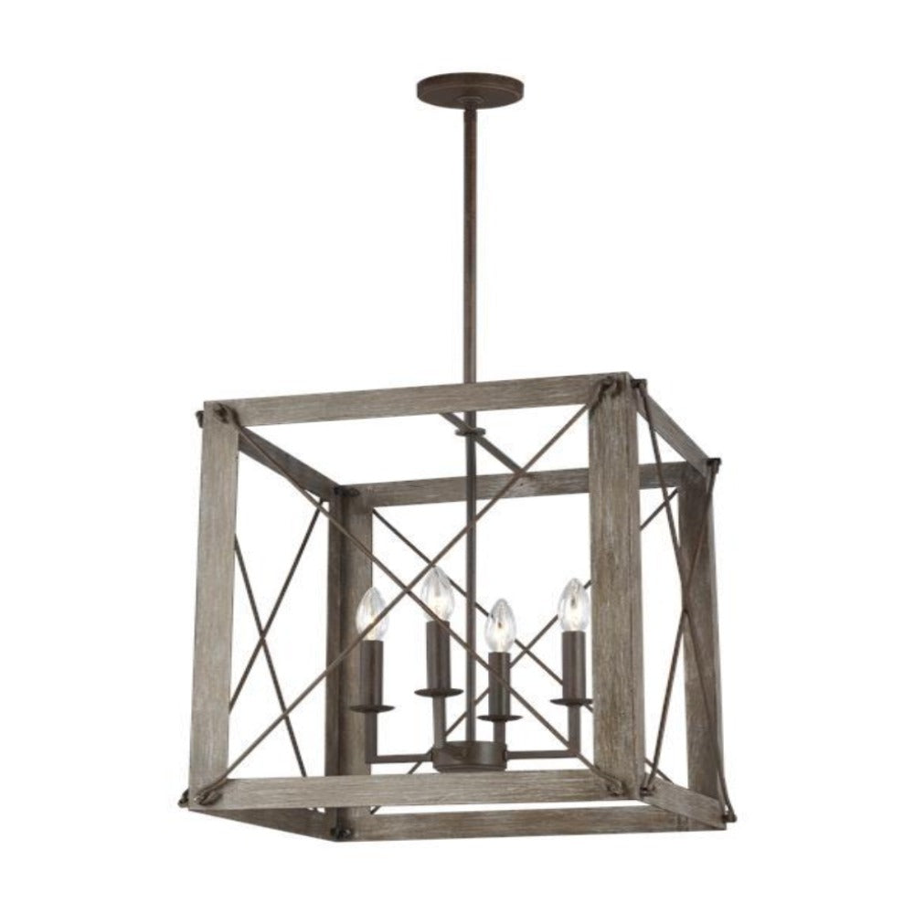 Colton 4-Light Foyer Chandelier - Modern Entryway Lighting Fixture for Hallway, Staircase & Home Decor