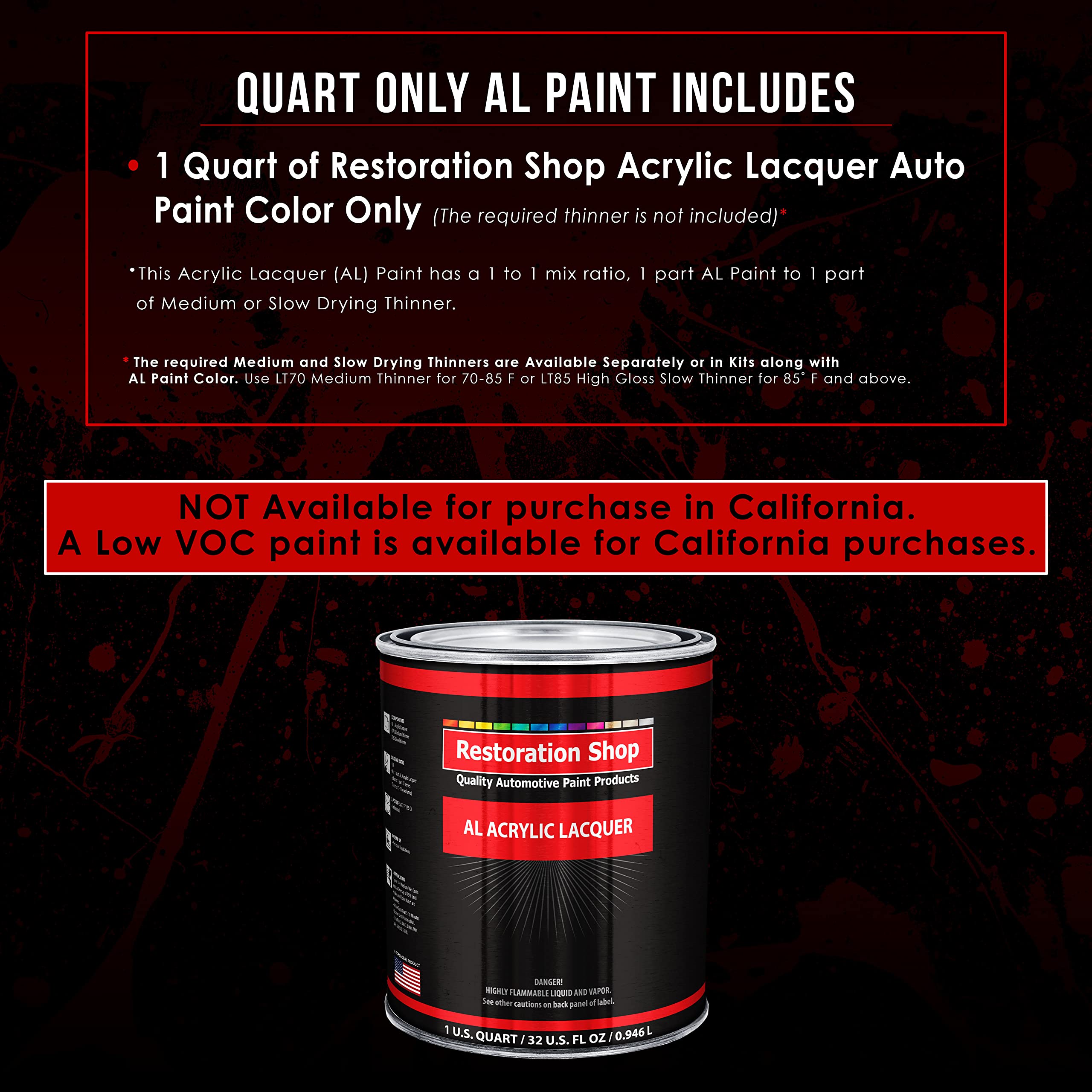 Restoration Shop - Fern Green Metallic Acrylic Lacquer Auto Paint (1 Quart) - Professional Gloss Finish for Cars, Trucks, Motorcycles, Guitars & Furniture - Ideal for DIY Auto Restoration & Custom Paint Projects