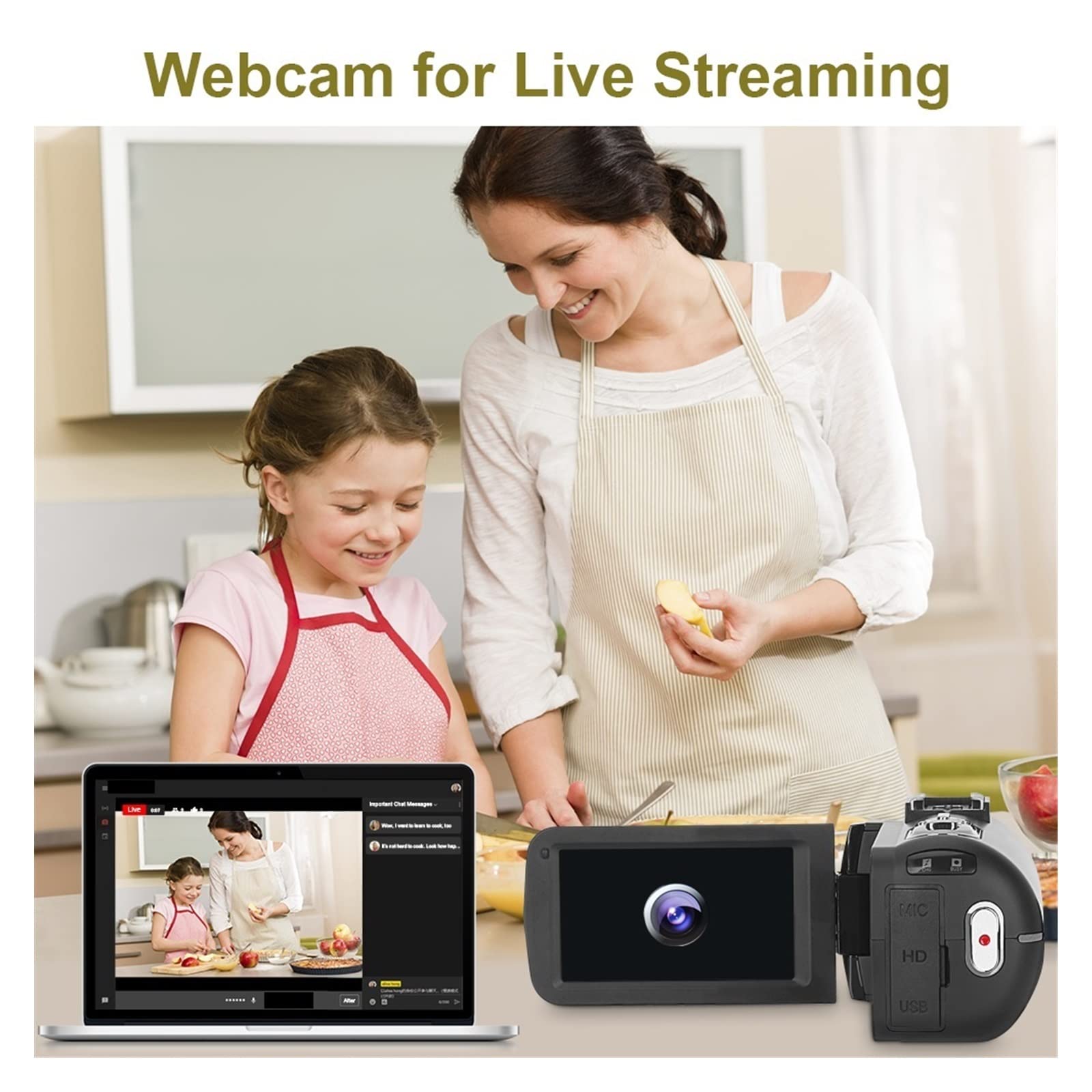 4K Video Camera Camcorder 48MP with 18X Zoom - Perfect for Vlogging & Time-Lapse Recording