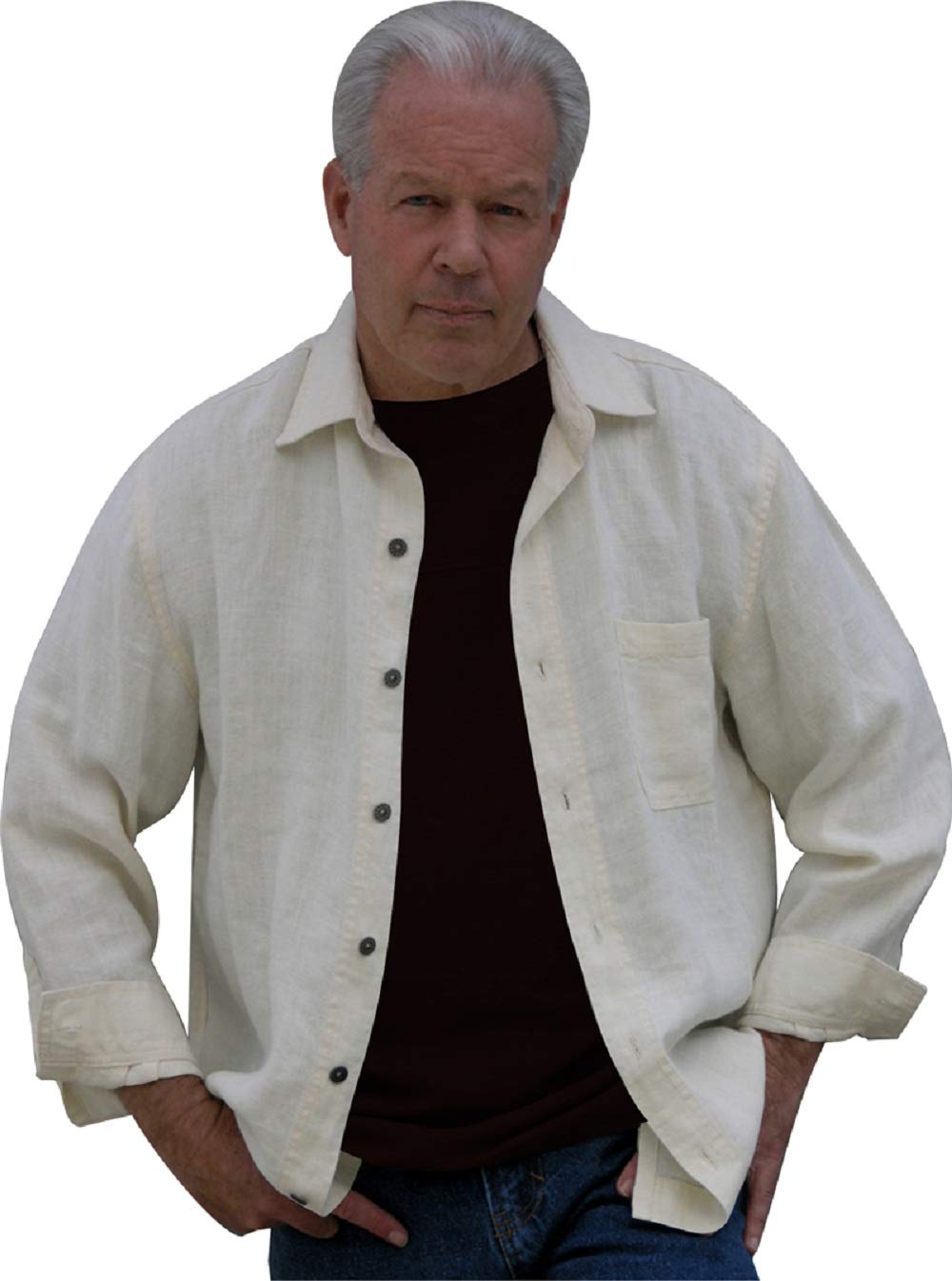 Men's Button Down Long Sleeve Linen Shirt Jacket - Casual Slim Fit S-XL - Perfect for Office, Date Night & Outdoor Activities