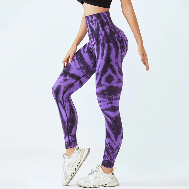 Tie Dye Yoga Pants for Women - High Waist Seamless Gym Leggings with Push Up Effect, Workout Tights for Fitness & Running | Perfect for Yoga, Gym, Pilates & Casual Wear