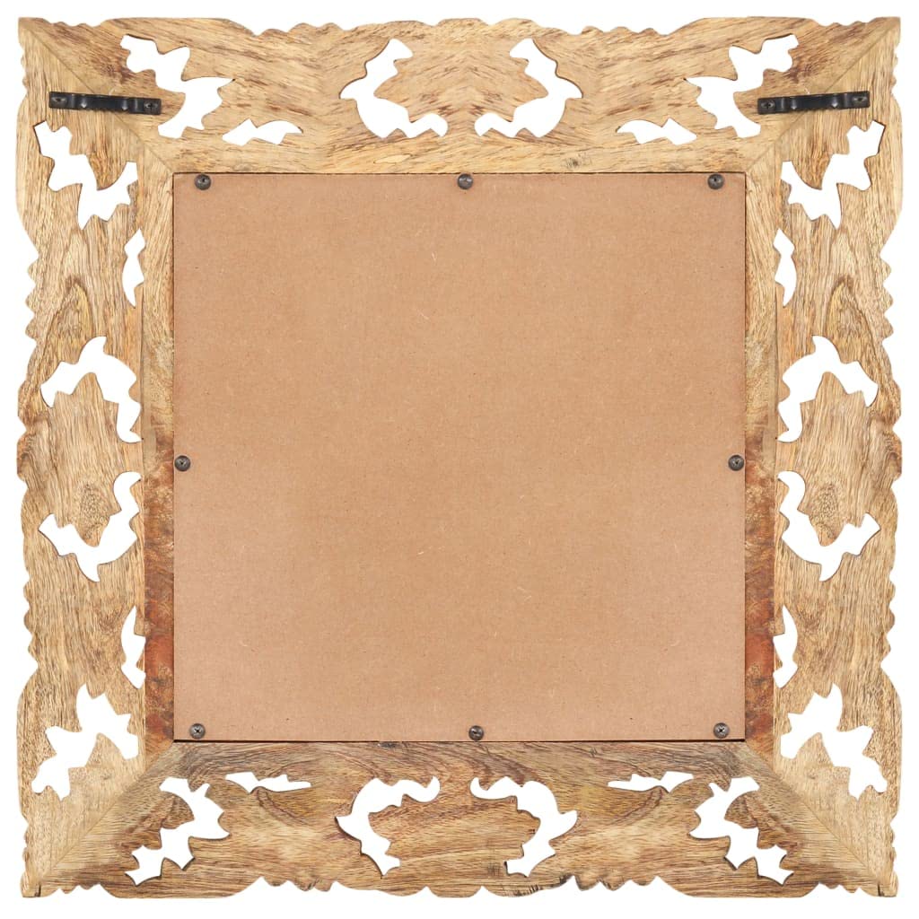 Hand Carved Brown Mirror 19.7