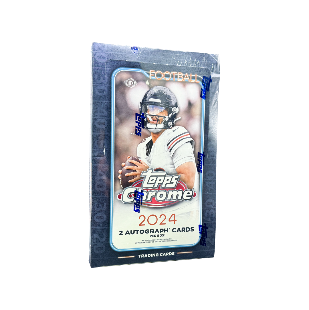 2024 Topps Chrome Football Hobby Box - 24 Packs with Autograph & Memorabilia Cards - Perfect for Collectors & Fantasy Football Fans - Great for Trading, Gifting & Display