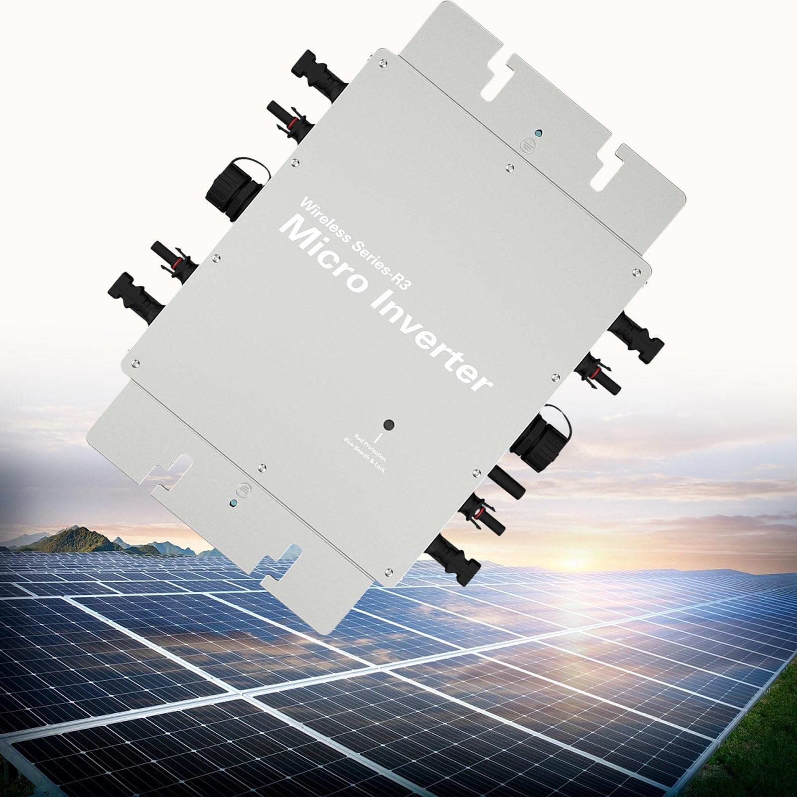 2000W Solar Micro Inverter - Waterproof MPPT Grid Tie Inverter with Pure Sine Wave (120V/230V) for Home Solar Systems | Automatic Power Identification | Ideal for Rooftop Solar Panels & Off-Grid Applications