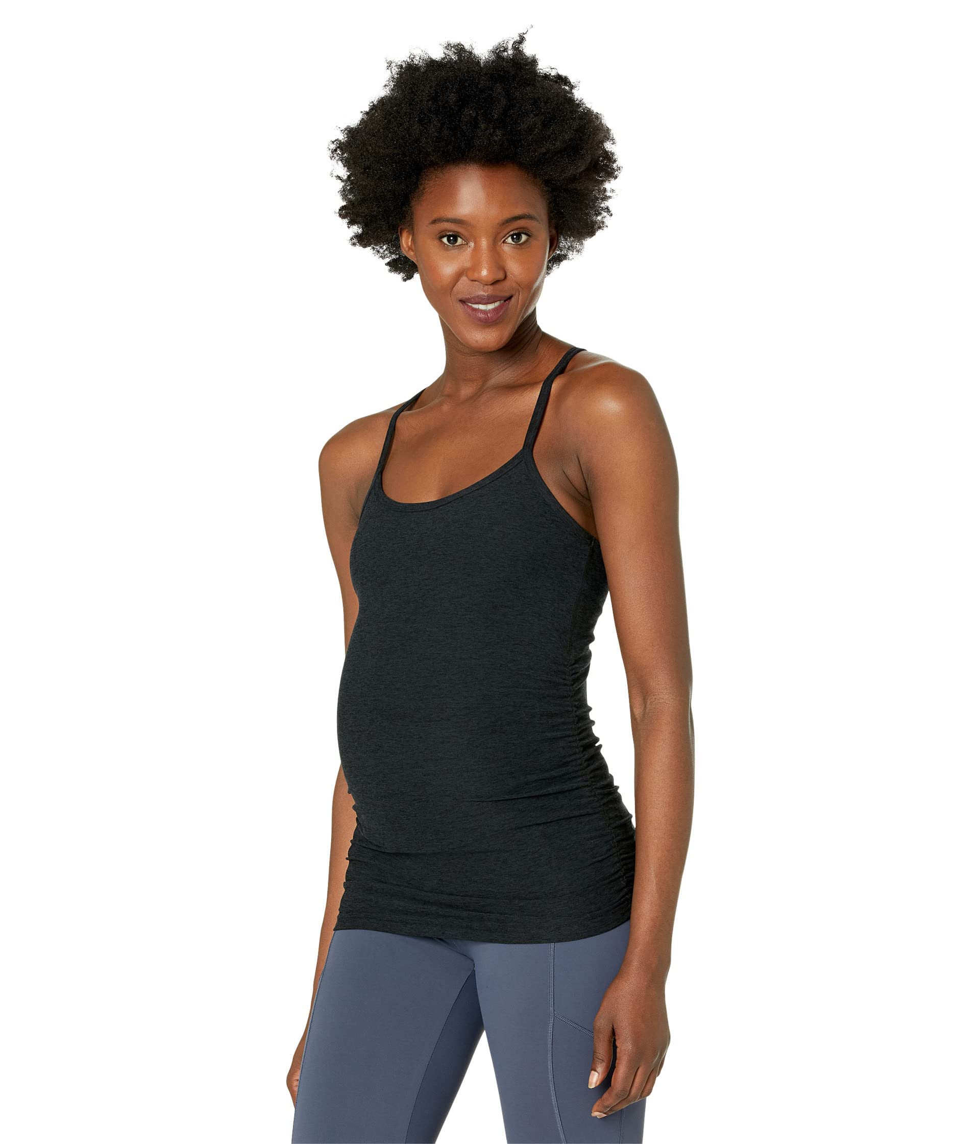 Beyond Yoga Maternity Spacedye Slim Racerback Tank Top - Soft Stretchy Pregnancy Workout Shirt for Yoga, Gym & Everyday Comfort