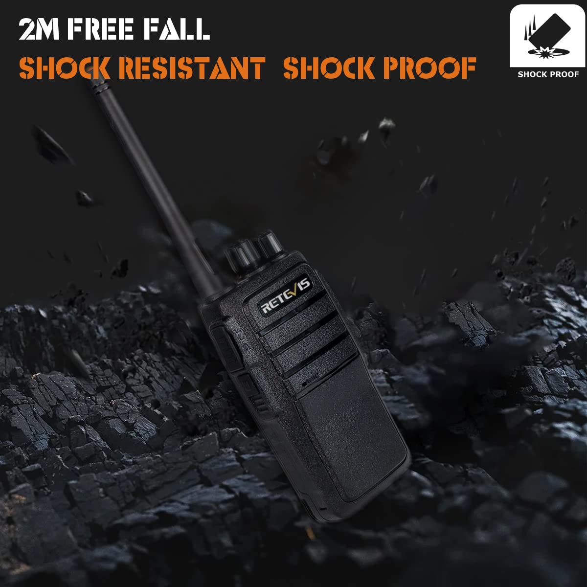 Retevis RT21 Rechargeable Long Range Two-Way Radios - 16CH Business Walkie Talkies with 1100mAh Battery & Wall Charger Base (10 Pack) - Ideal for Construction, Warehouse, Retail & Outdoor Activities