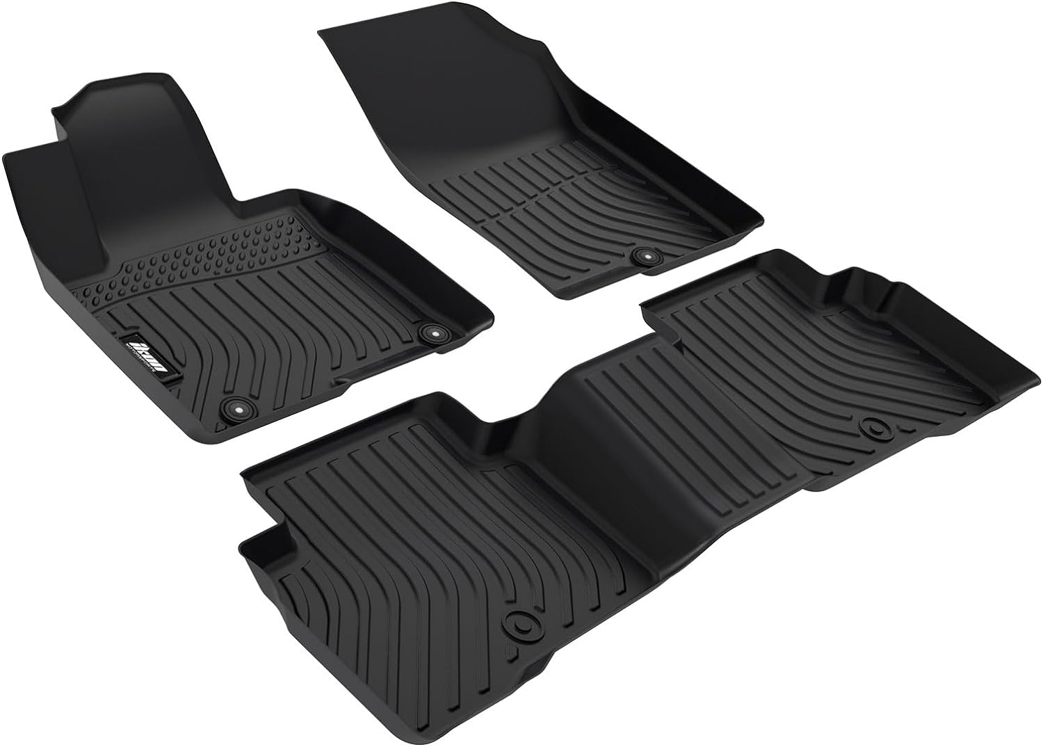 IKON 3D Molded All-Weather Floor Mats for 2022-2024 Hyundai Tucson Hybrid - TPE Thermo Plastic Elastomer Front & Rear Row Protection Pad (3-Piece Set) - Perfect for Daily Commuting, Road Trips and Off-Road Adventures