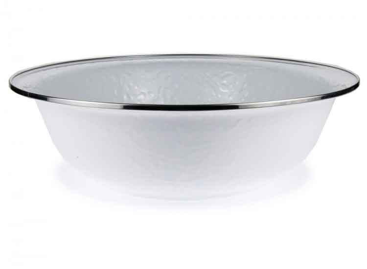 Premium 4 Qt. Solid White Serving Bowl - Durable Ceramic Mixing & Serving Basin for Kitchen, Dining, or Party Use - Ideal for Salads, Pasta, and Food Presentation
