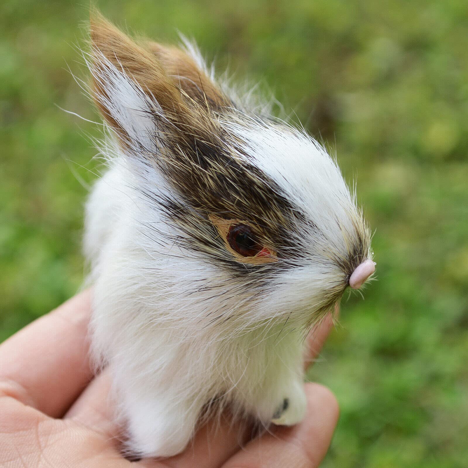 4 Pack Realistic Mini Furry Rabbit Figurines - Lifelike Farm Animal Models for Home Decor, Easter Bunny Stuffed Animals, Spring Collectibles & Photo Props | Perfect for Easter Gifts, Kids Room Decor, and Seasonal Displays
