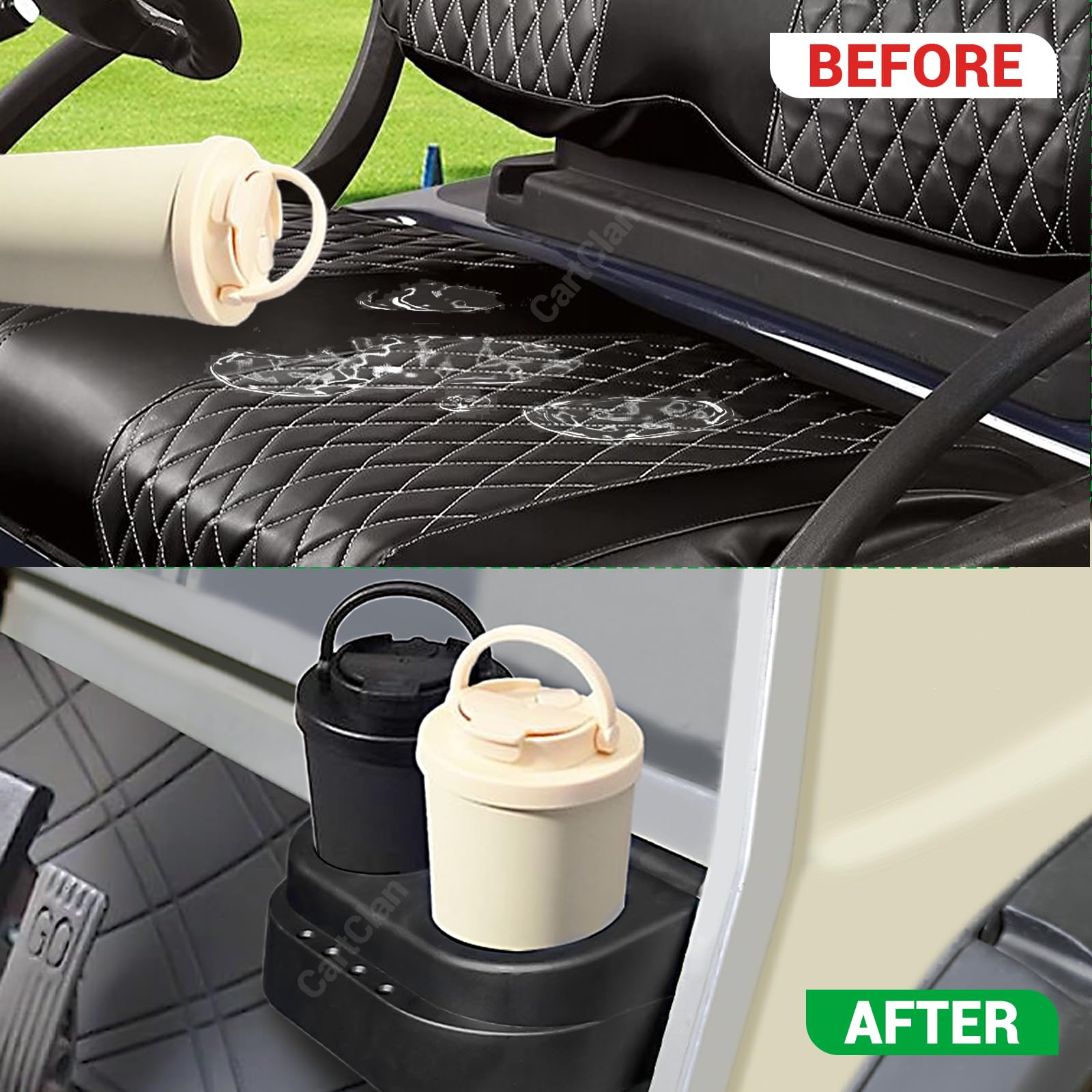 Club Car DS Golf Cart Dual Cup Holder Kit - OEM# 1016811 & 101708301 - Fits 1993 & Newer Models - Perfect for Golf Courses, Resorts & Neighborhood Cruising