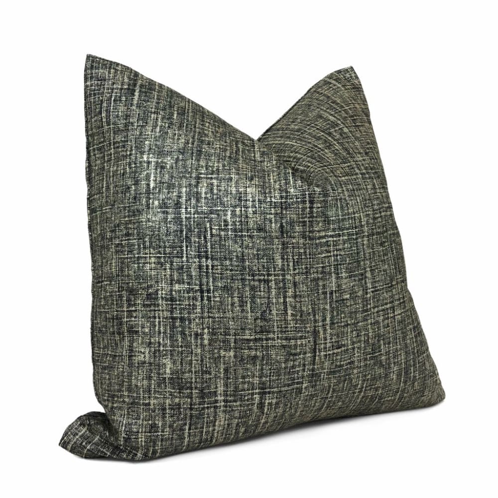 Premium Black Metallic Glazed Linen Pillow Cover - 18x18 Inch Decorative Cushion Case for Sofa, Bed & Home Decor - Soft & Luxurious Throw Pillow Cover for Living Room, Bedroom & Dorm
