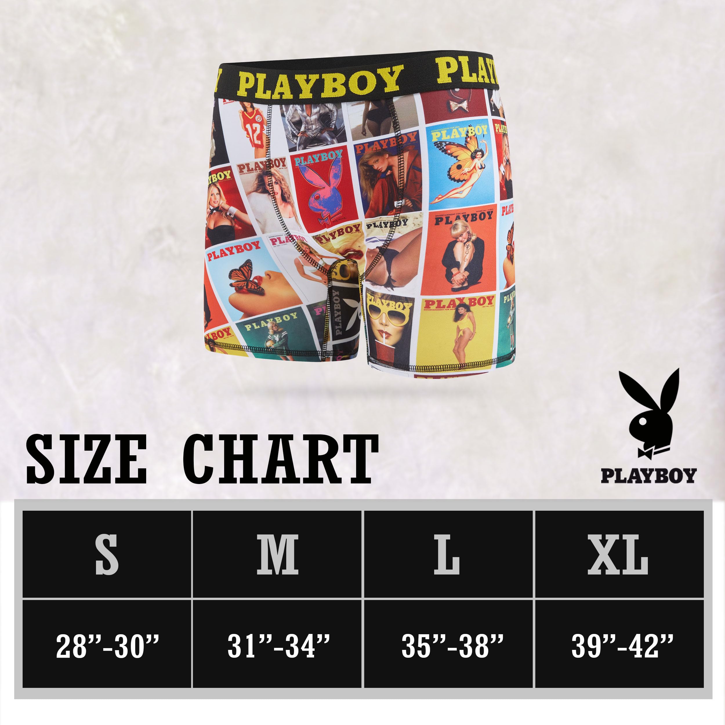 Playboy Men's Underwear - Comfortable Cotton Boxer Briefs for Men, Funny Novelty Gift for Boyfriend/Husband - Perfect for Casual Wear, Lounge & Gifts
