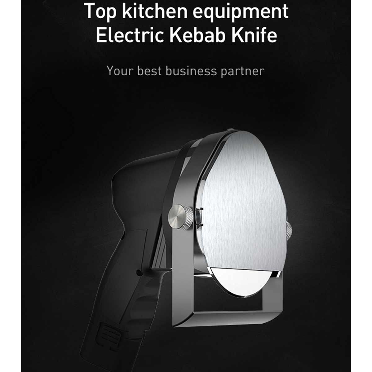 Electric Kebab Meat Slicer - 80W 2800RPM with 100mm Blade for Turkish Doner, Lamb, Beef & Poultry - Commercial & Home Use for Shawarma, Gyros, Kebabs & Deli Meats