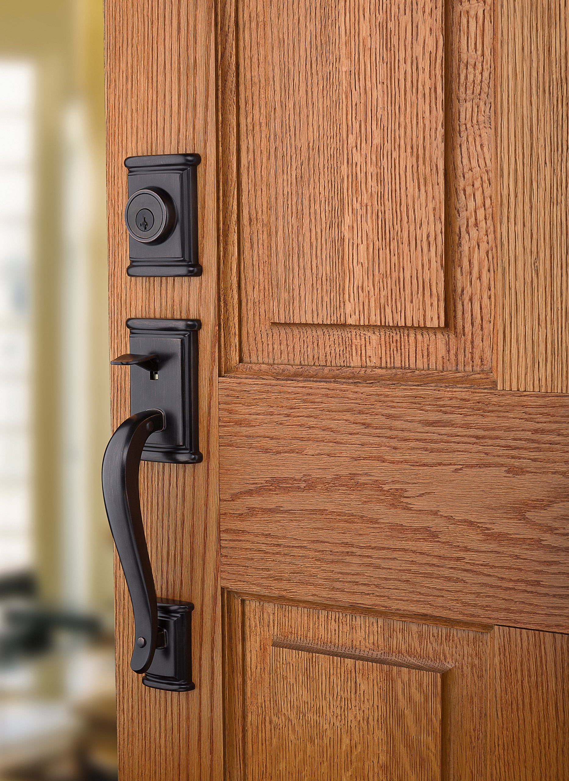 Kwikset Ashfield SmartKey Front Door Lock & Deadbolt Set - Venetian Bronze, Reversible Lever, Pick-Resistant Security - Perfect for Home Entry & Exterior Doors