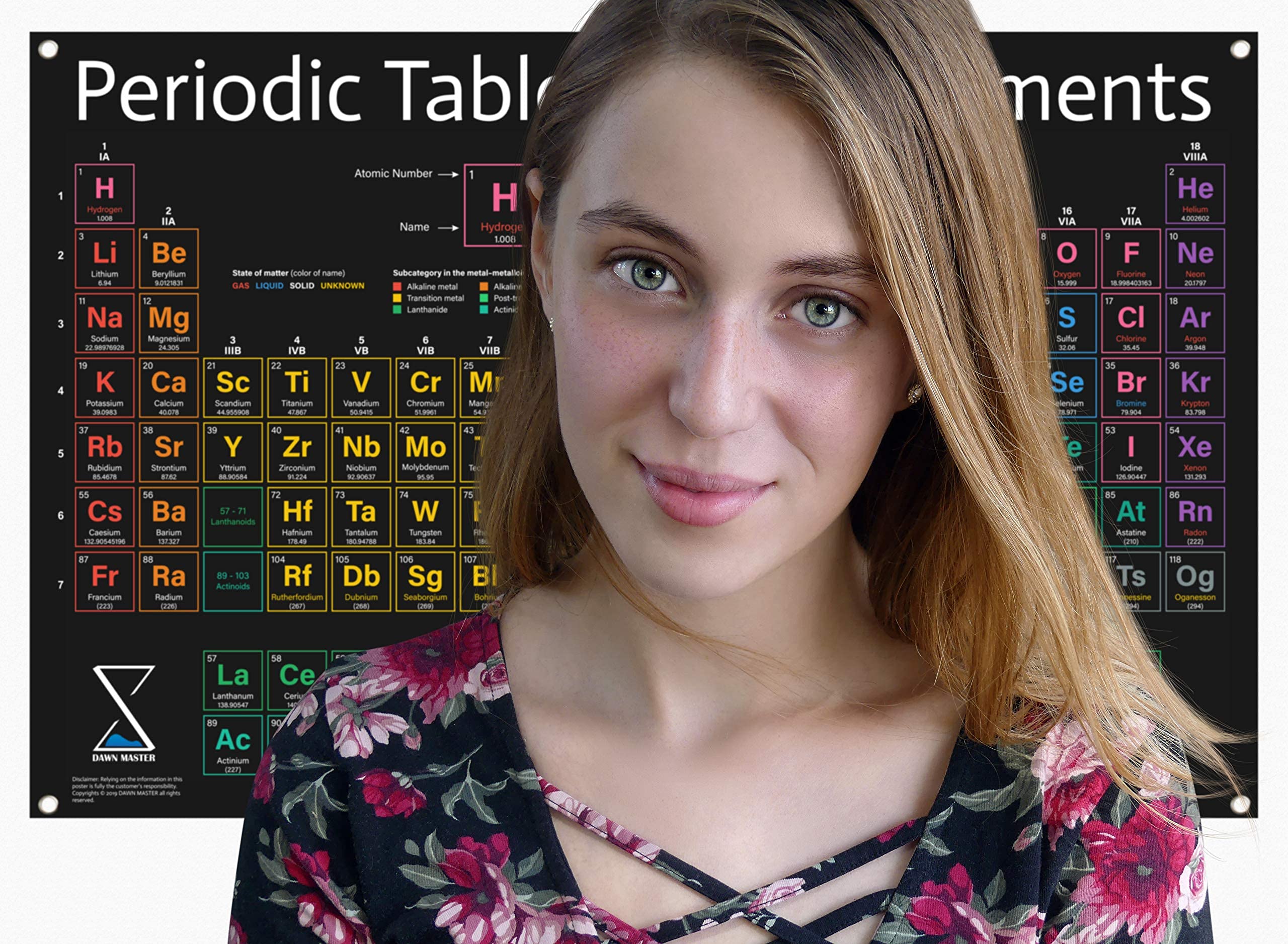 2025 Periodic Table Poster - Large 31x23 Inch PVC Vinyl Science Chart with All 118 Elements | Educational Chemistry Decor for Middle & High School Classrooms, Homeschooling & Science Labs | Perfect for STEM Learning & Classroom Wall Decor