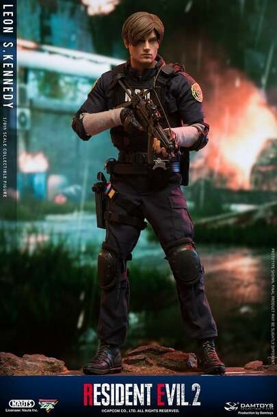 Damtoys 1/6 Scale Resident Evil 2 RE2 Leon S. Kennedy Action Figure DMS030 - Collectible Model for Horror Game Fans & Display