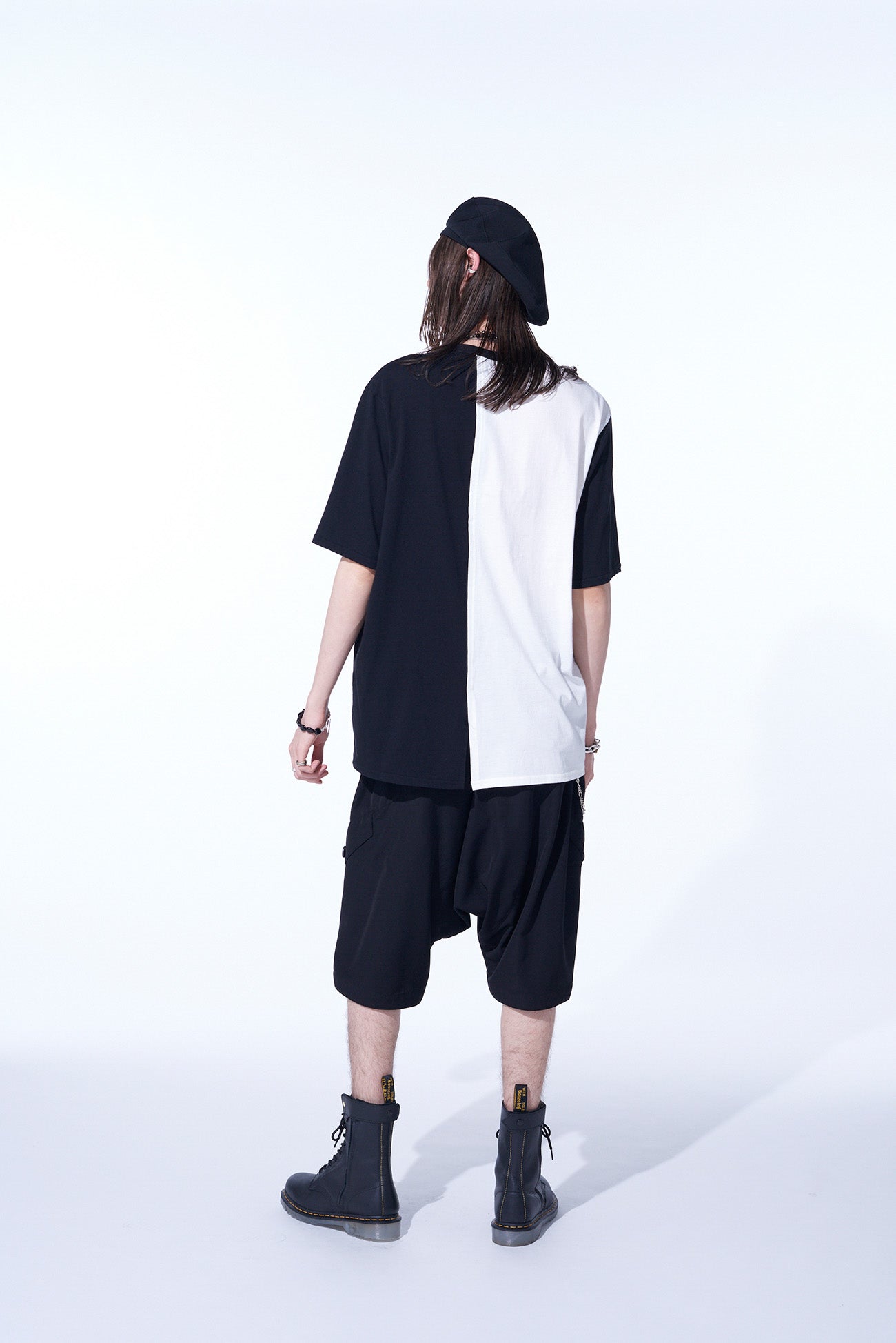 Color Switched Asymmetrical Design T-Shirt for Men & Women | Trendy Casual Wear for Street Style & Everyday Outfits