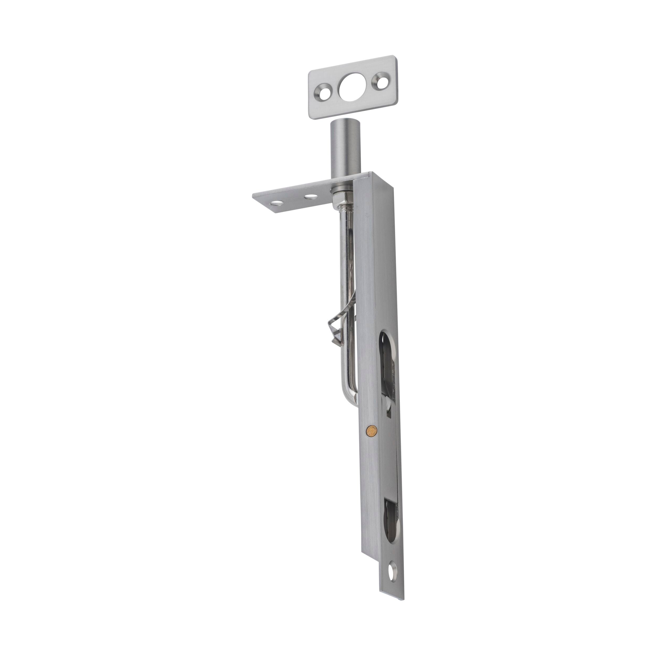 6601 Flush Bolt Satin Nickel H150xW19mm - Premium Cabinet & Door Lock for Home Security and Privacy - Perfect for Bedrooms, Bathrooms, and Interior Doors