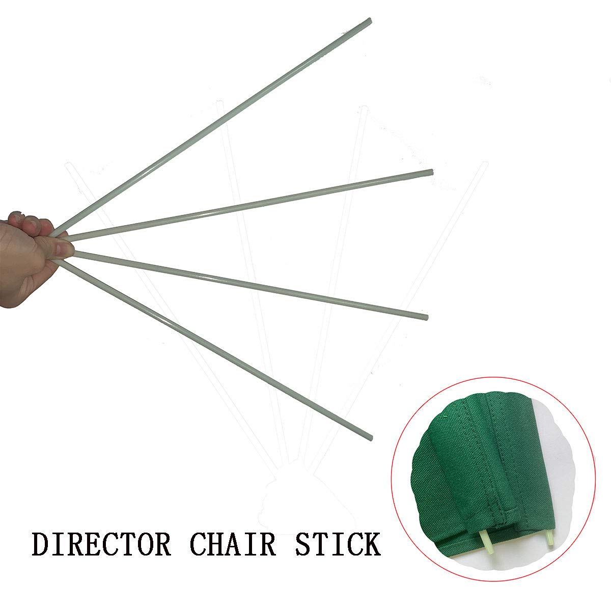 Upone 2-Pack Durable Fiberglass Replacement Sticks for Director Chairs - Heavy Duty Chair Repair Parts for Outdoor Patio, Beach, and Camping Use