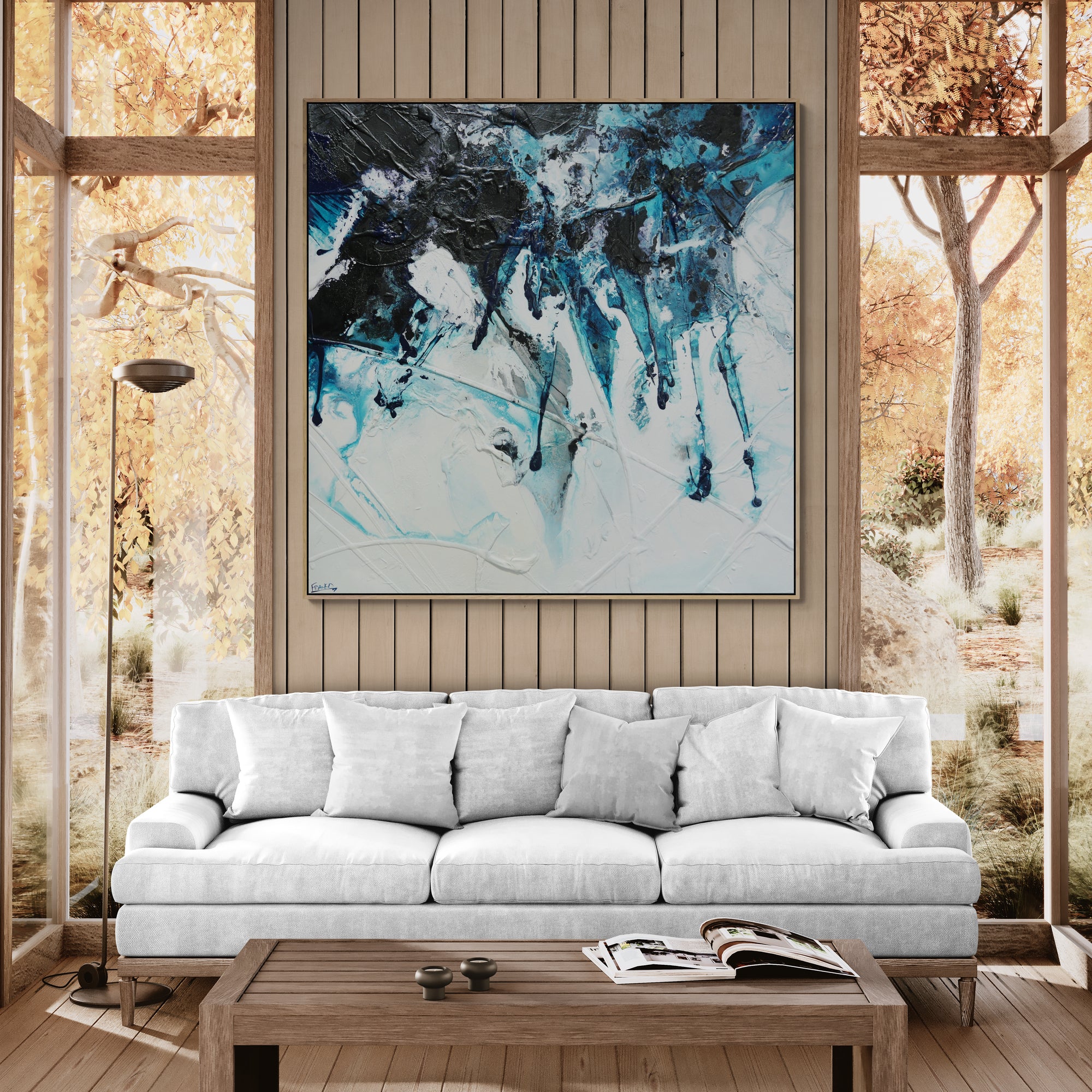 150cm x 150cm Textured Abstract Wall Art Painting - Modern Canvas Artwork for Living Room, Bedroom & Office Decor | Southern Depths Design
