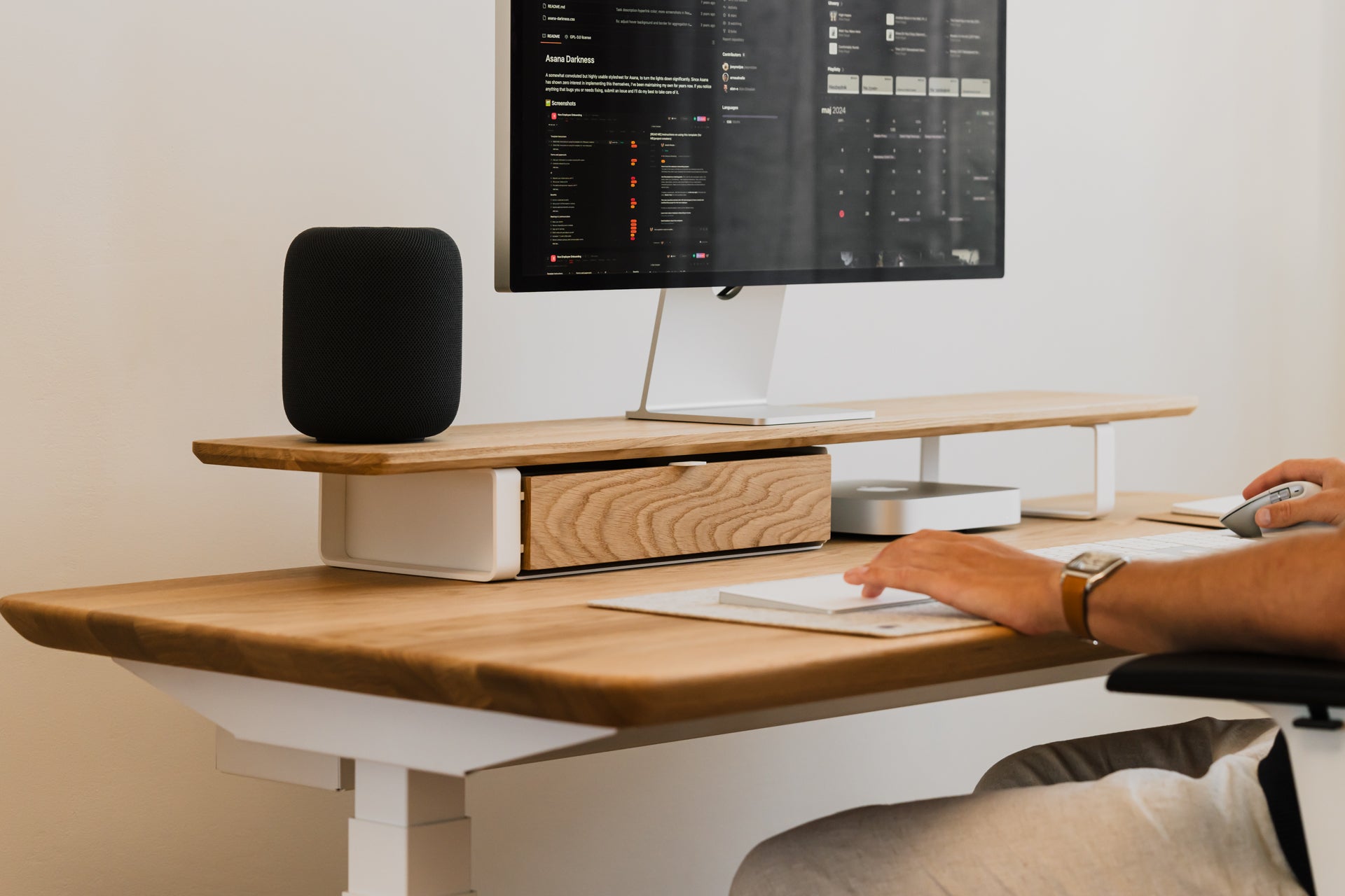 Dual Monitor Stand for Desk - Adjustable Computer Monitor Riser with Shelf - Perfect for Home Office, Gaming Setup & Workspace Organization