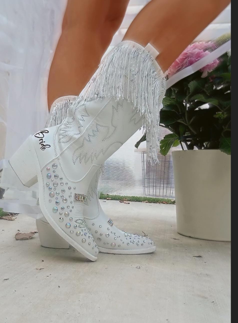 Western Cowboy Wedding Boots for Bride – Stylish & Comfortable Country Bridal Boots – Perfect for Country Weddings, Cowgirl Themed Events & Outdoor Ceremonies