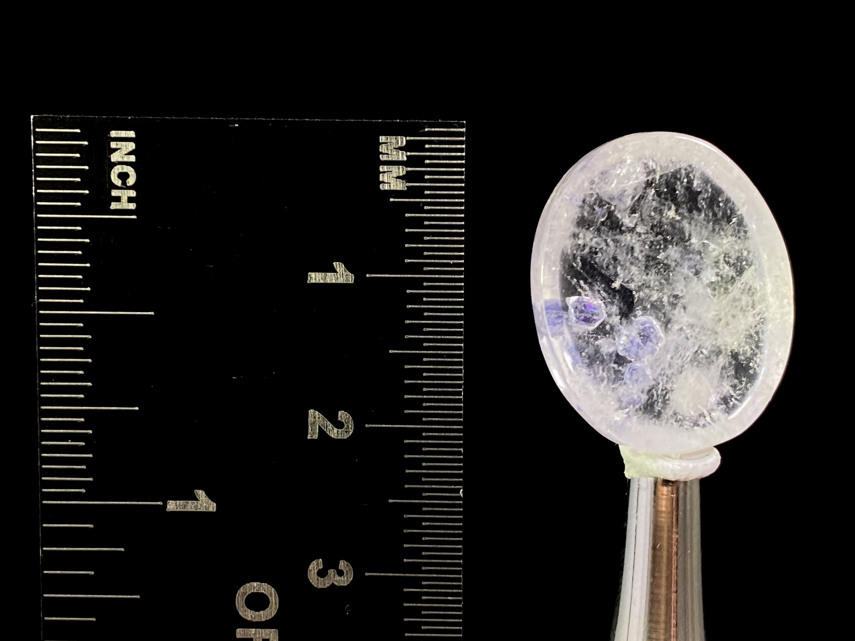 Natural Fluorite in Clear Quartz Cabochon - Rare Gemstone for Jewelry Making, Healing Crystals & DIY Crafts | Perfect for Pendants, Rings & Spiritual Healing