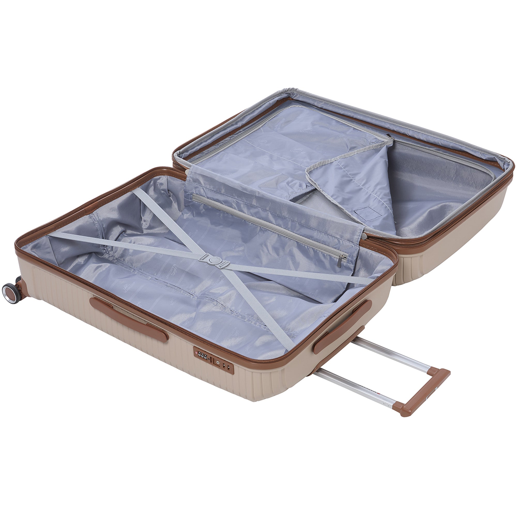 Mancini St. Lucia Collection 2-Piece Polypropylene Spinner Luggage Set (Carry On & Large Check-In Suitcase) - Lightweight Durable Travel Luggage for Business Trips & Family Vacations