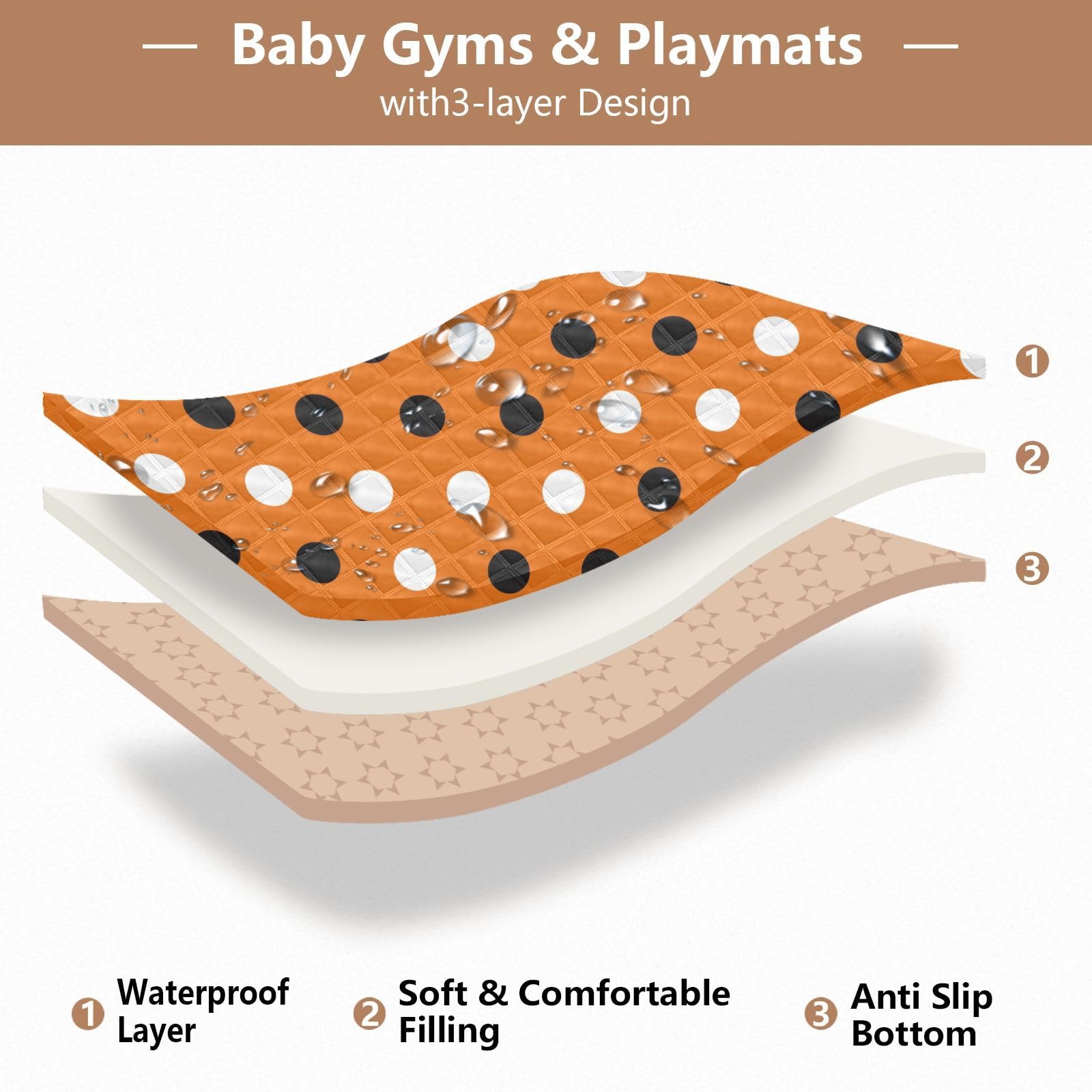 Halloween Large Non-Slip Baby Playmat - 50''x50'' Extra Thick Padded Floor Mat for Infants, Toddlers & Kids | Safe Crawling & Play Area for Nursery, Living Room & Daycare