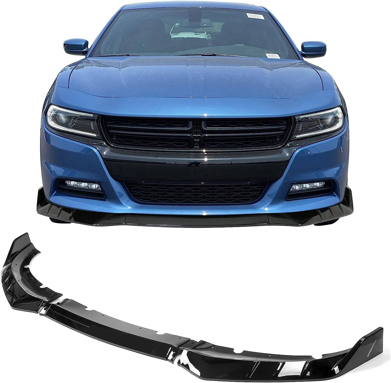 IKON V3 Style ABS Front Bumper Lip for 2015-2023 Dodge Charger - Aggressive Look & Enhanced Aerodynamics - Perfect for Car Shows & Street Racing