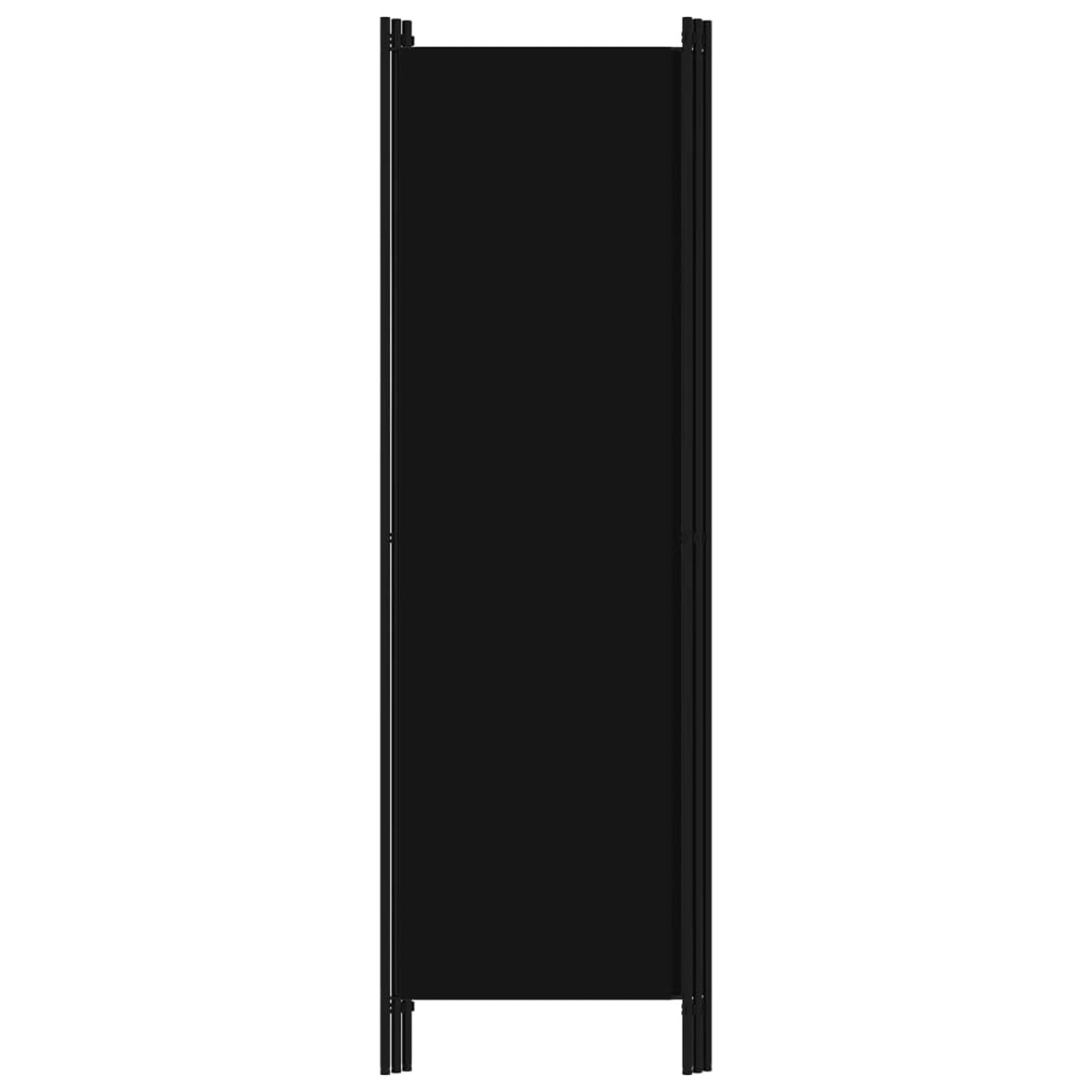 Tidyard 3-Panel Folding Room Divider - Freestanding Fabric Partition Screen with Iron Frame (Black, 59.1