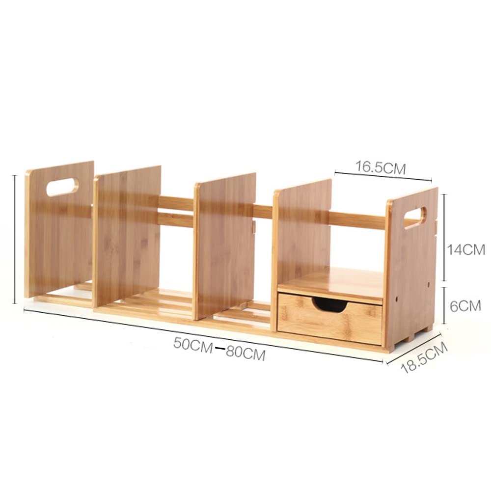 Catekro 6-Tier Bamboo Desktop Organizer with 2 Drawers - Wooden Office Desk Storage for Pens, Notepads, Stationery & Documents - Perfect for Home Office Organization & Workspace Decluttering