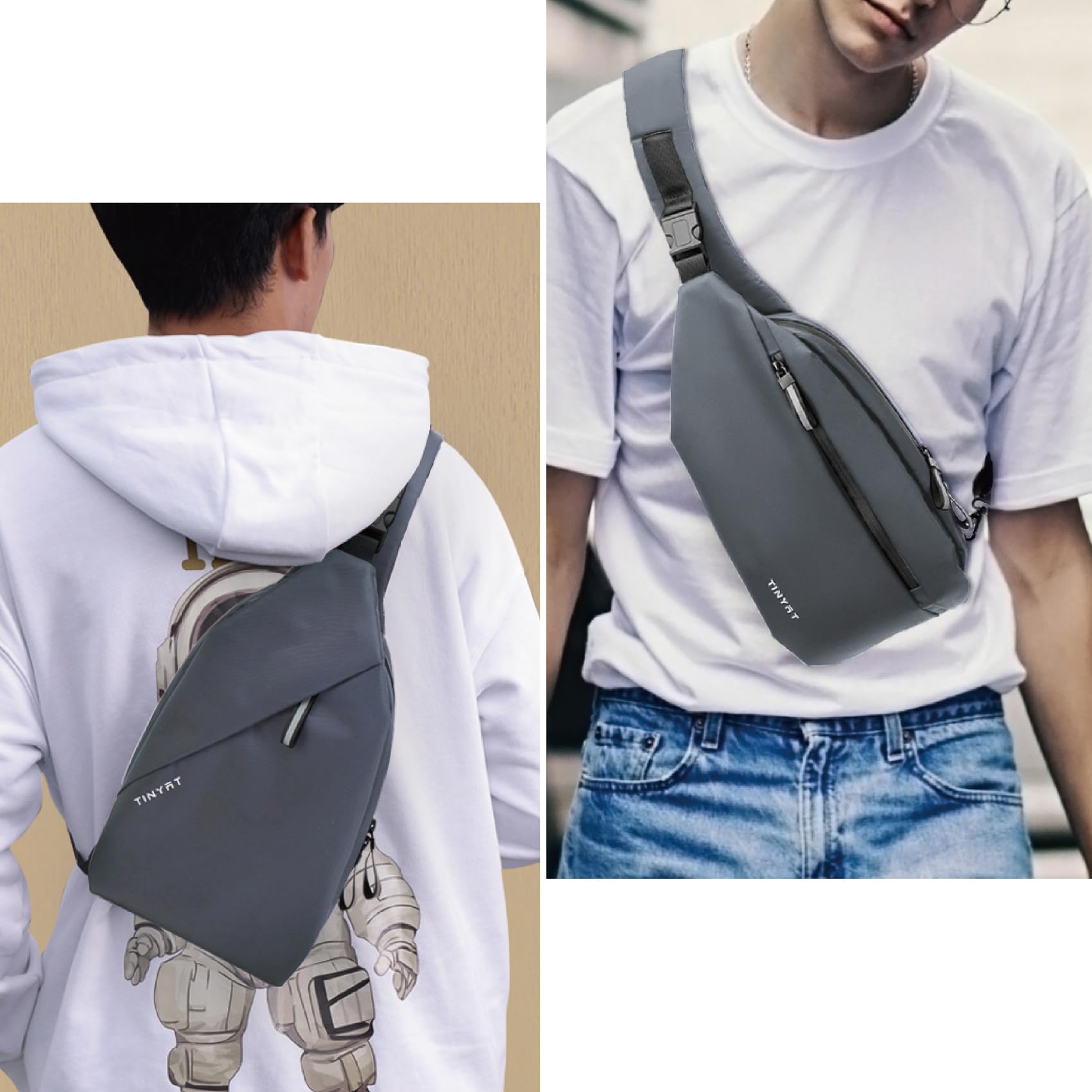 MAYMOONER Small Crossbody Sling Bag for Men & Women - Lightweight Chest Shoulder Bag with Adjustable Strap - Perfect for Outdoor Travel, Hiking, Biking & Everyday Use