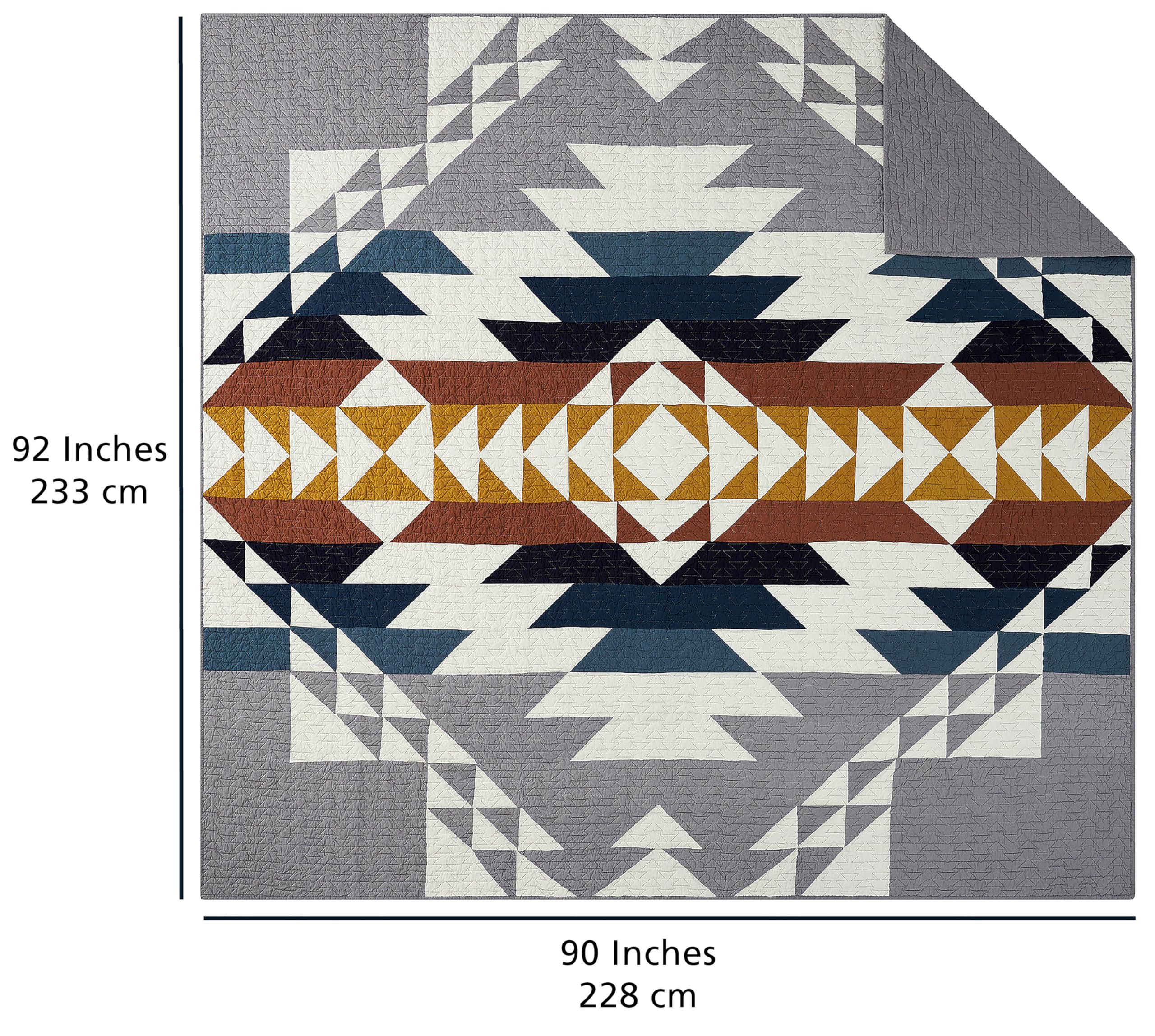**PENDLETON 29271 Explorer Full/Queen Quilt Bedspread Set - Soft Cotton, Rustic Design, Machine Washable - Includes Quilt & Pillow Shams - Grey - Perfect for Cozy Bedrooms, Guest Rooms & Cabin Retreats**