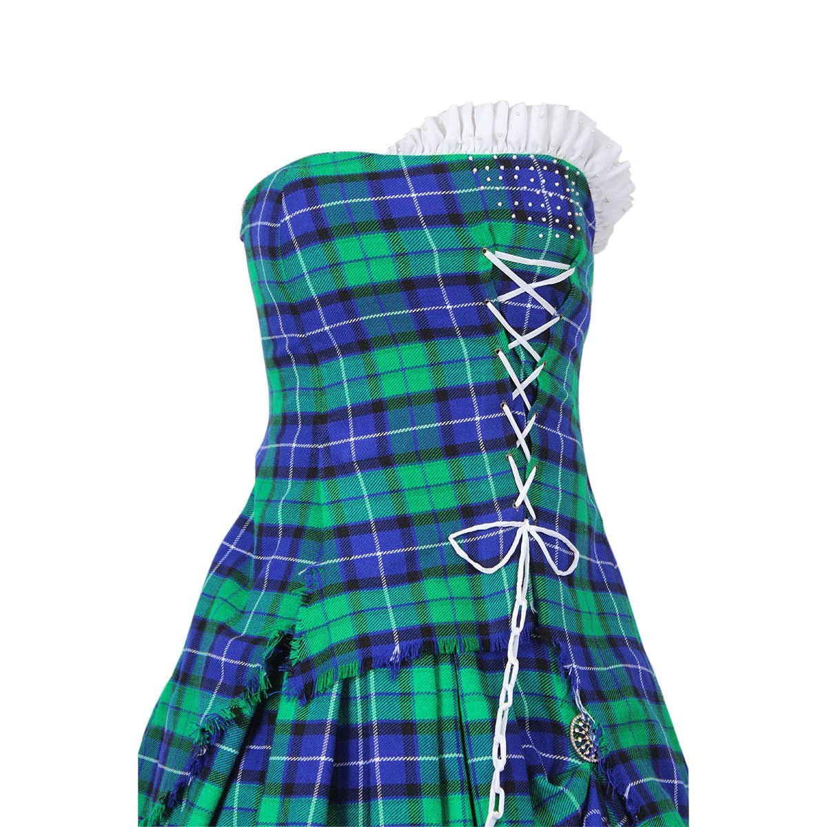 Elegant Bella Tartan Wedding Dress for Brides - Perfect for Vintage, Scottish, and Fall Weddings