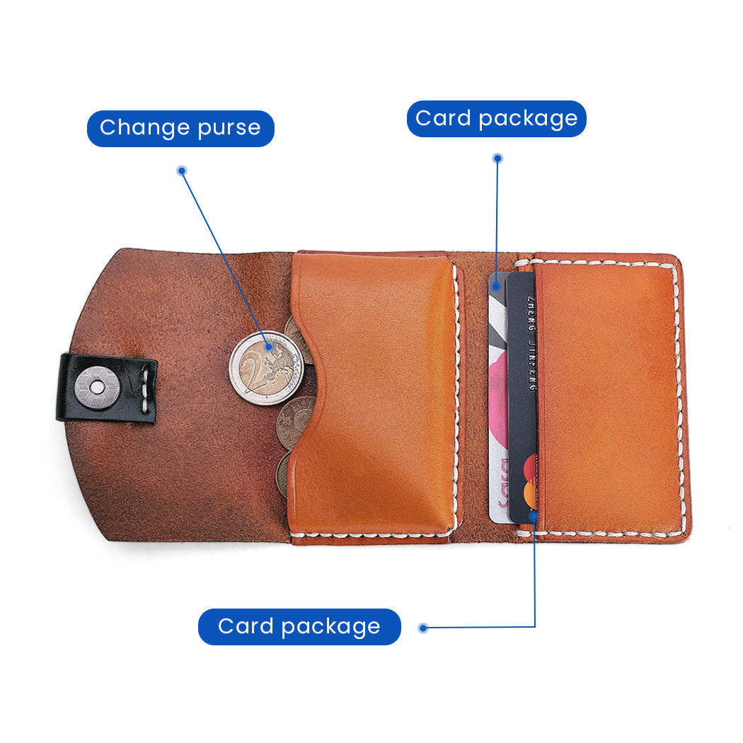 Hand Stitched Genuine Leather Trifold Wallet for Women - Slim RFID Blocking Credit Card Holder - Perfect for Everyday Use, Travel & Gifting
