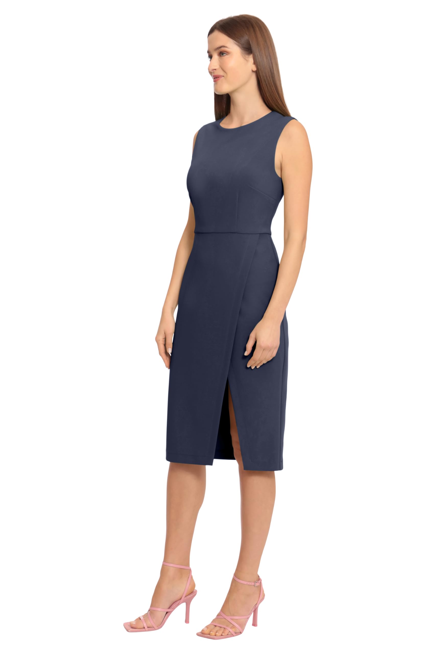 Maggy London Women's Sleeveless Wrap Dress - Knee-Length Sheath Dress for Work & Office Wear | Perfect for Business Meetings, Cocktail Parties & Formal Events