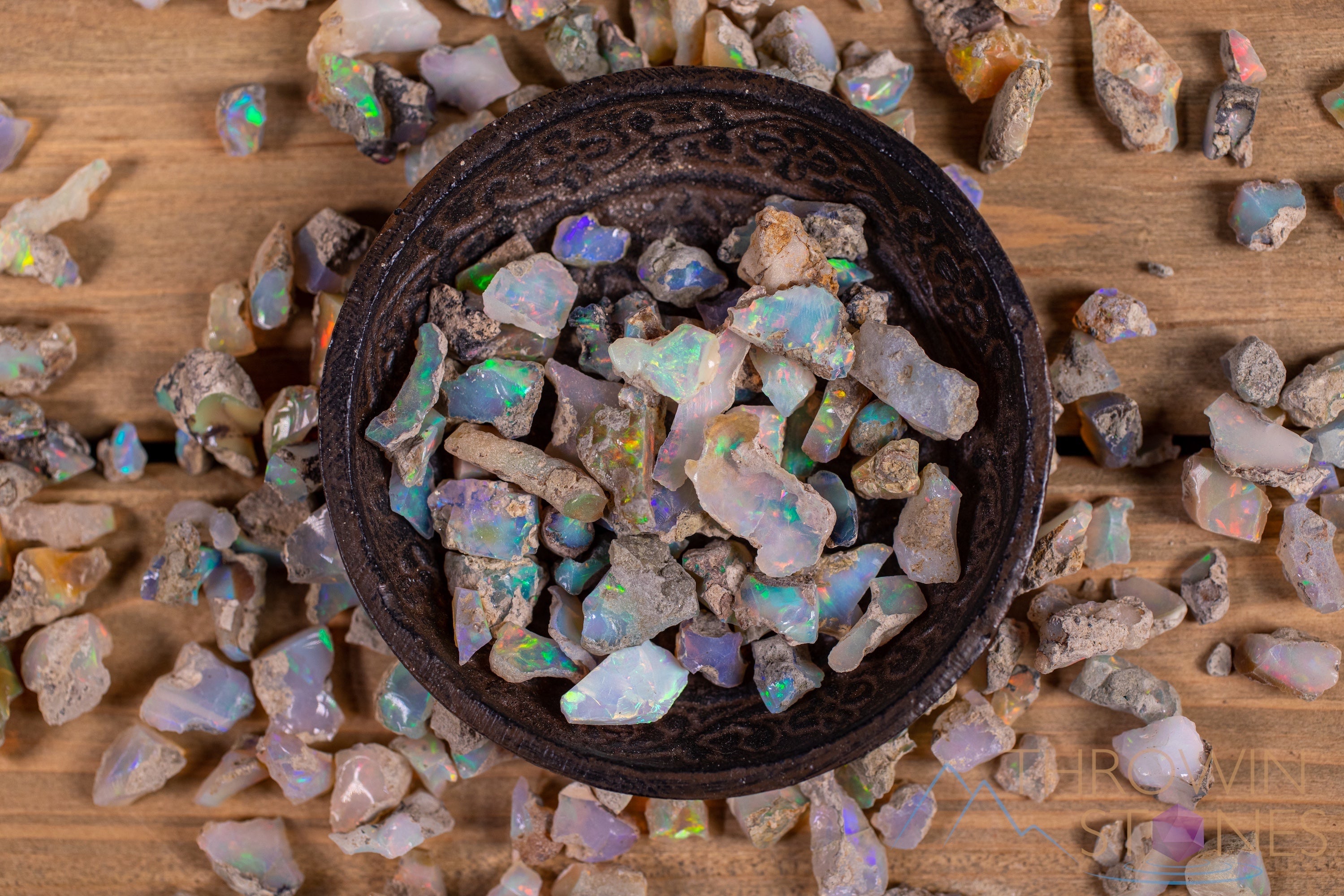 Natural Raw Opal Crystals - A Grade Small Bulk Rough Welo Opal Lot (E0088) for Jewelry Making, Crystal Healing & Mineral Collection
