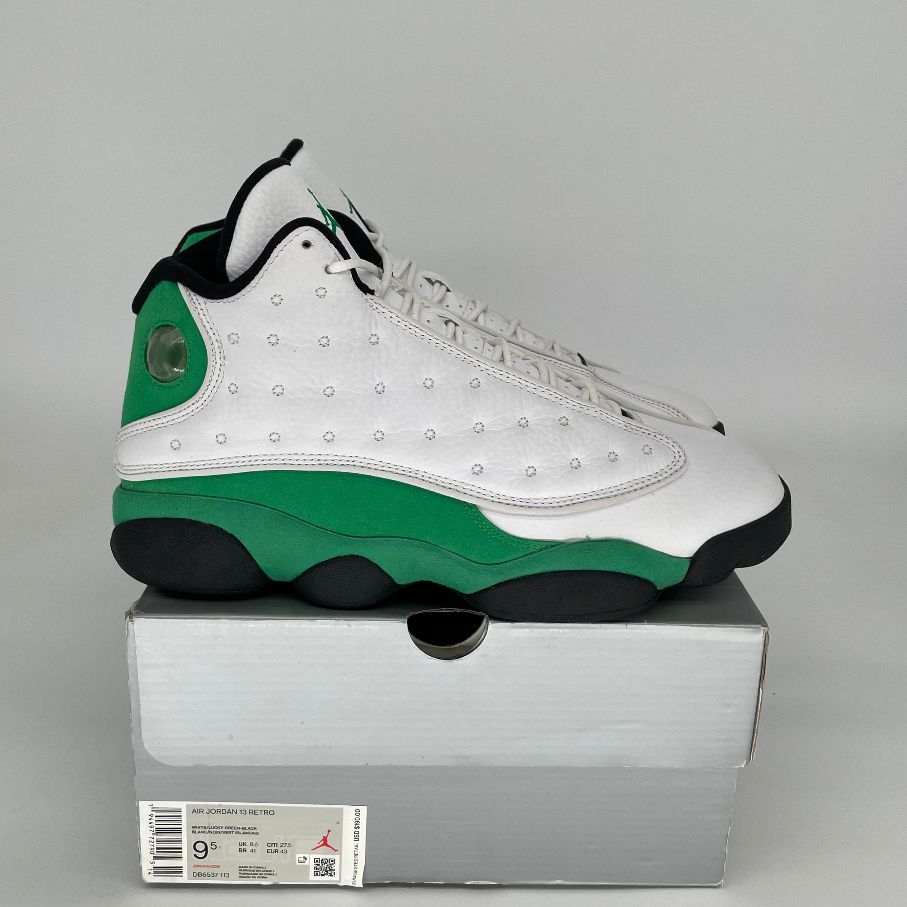 AIR JORDAN 13 LUCKY GREEN Men's Basketball Shoes Size 9.5 - Style 414571-113 | Retro Sneakers for Sports, Streetwear & Casual Outfits